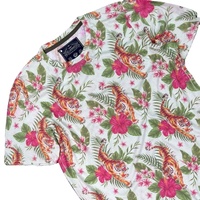 Chemise de golf formelle pour homme 100% coton, tissu tricoté, broderie personnalisée, imprimé floral, respirante, haute qualité, coupe ample, manches courtes