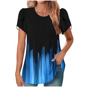 Nouvelle chemise en lin à col floral pour femmes européennes et américaines, manches courtes, décontractée, ample, écologique, respirante - Product Image 1