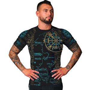 T-shirt de compression athlétique respirant à séchage rapide, écologique, en spandex/polyester, vêtements de performance personnalisés pour les arts martiaux - Product Image 4