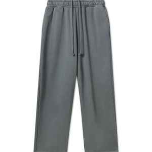 Mallas rectas de forro polar de algodón de 350gsm, pantalones de chándal Vintage Y2K de algodón grueso para hombre - Product Image 1