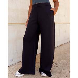 Pantalon cargo ample taille haute pour femme - Respirant, effet froissé, toucher doux, jambe large avec taille élastique - Product Image 1