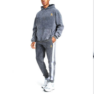 ชุดวอร์มผ้าฝ้าย100% สำหรับผู้ชายซักกรดชุดวอร์มผ้าฮิปฮอปสำหรับผู้ชายดีไซน์เฉพาะ - Product Image 1