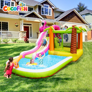 <span class=keywords><strong>Castillo</strong></span> Inflable Cocofish con Temática de Flamencos, Tobogán Inflable para Niños, Juegos Inflables para Interiores y Exteriores - Product Image 1