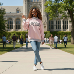 Sudadera Casual Personalizada para Mujer, de Felpa Francesa, Cuello Alto Simulado, Estampada, de Invierno, con Hombros Caídos, Transpirable y Ecológica - Product Image 2