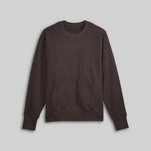 Sudadera de Cuello Redondo con Bolsillo, Corte Holgado, Color Marrón, 500 GSM, Transpirable, Estilo Casual - Product Image 1