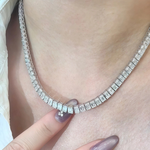 สร้อยคอเพชรมอิสซาไนท์ล็อคโซ่เทนนิสลายล่าสุดสไตล์ฮิปฮอปเครื่องประดับทองคุณภาพสูงสำหรับงานเลี้ยงของผู้หญิง - Product Image 6