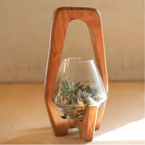 Uniquely Structured Wooden Frame <b>Lantern</b> With <b>Glass</b> Cover Interior Decorative Customized Size Wooden Candle Holder - Product Image 3