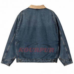 Men's <b>Jackets</b> Detroit <b>Jacket</b> With Corduroy Collar Zip up Workwear Custom <b>Duck</b> Canvas Trucker 14oz Detroit Bomber Work <b>Jacket</b> - Product Image 4