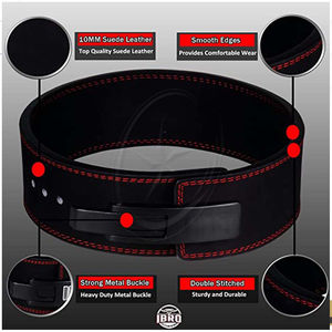 Ceintures en cuir véritable de devoir de puissance Squats Deadlifts Bodybuilding Powerlifting Lever Gym Belt - Product Image 3