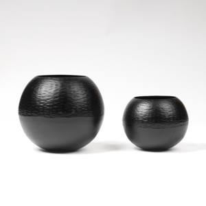 Luxury Metal Matte Black <b>Vase</b> Home Decor Modern Shell <b>Vase</b> Round Design Metallic <b>Other</b> Home Decor and Restaurants - Product Image 1
