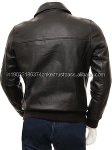 Wholesale <b>Men's</b> High Quality Real Leather <b>Jacket</b> <b>Coat</b> Bomber Original Leather Bomber <b>Jacket</b> at Cheap Price - Product Image 4