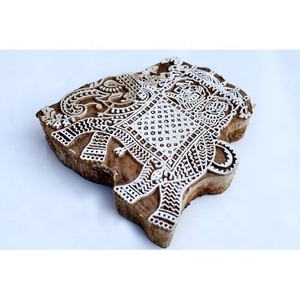 อินเดียบล็อกพิมพ์สิ่งทอแสตมป์ช้างรูปร่างบล็อกไม้แสตมป์มือแกะสลักพิมพ์แสตมป์ - Product Image 2