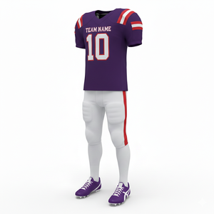 Ensemble de maillot et short de football américain personnalisable, 100% polyester, respirant et grande taille avec position du logo sur le devant - Product Image 6