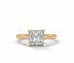 Anillo Solitario de Plata de Ley 925 con Moissanita de Corte Princesa de 2.00 CT, Joyería de Lujo, Venta al por Mayor, Anillos de Moda Personalizados para Fiestas - Product Image 1