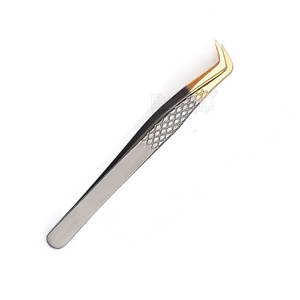 Pince à épiler pour extension de cils pince à cils en acier inoxydable anti-glissante à poignée diamantée pince à cils pince antistatique professionnelle - Product Image 4