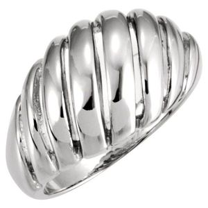 Stuller Trendy Religious <b>Dome</b> <b>Ring</b> 5206:6406P 14KW Wedding Bands for Children Geometric 6mm Width - Product Image 1