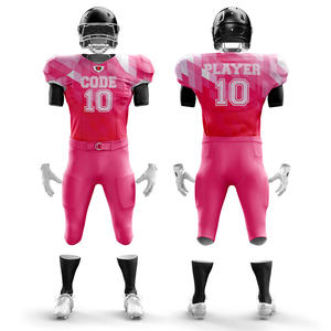 เสื้อฟุตบอลอเมริกันแขนสั้นผ้าโพลีเอสเตอร์100% ผ้าโพลีเอสเตอร์ปักลายด้วยการระเหิดดีไซน์ด้านหน้าแบบระบายอากาศ - Product Image 1