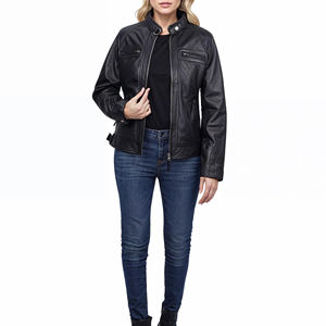 Chaqueta de Cuero Personalizada de Estilo Moderno para Mujer, Chaqueta de Cuero Transpirable Unisex de Calidad Pura para Mujer - Product Image 6