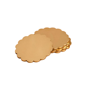 Sous-verres ronds en métal au design élégant, finition dorée, pour la maison et l'hôtel, pour servir le thé, le jus et les boissons - Product Image 5