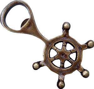 Ouvre-bouteille en métal à roue de bateau en laiton AK en finition antique au prix de gros pour les accents de bar/vaisselle - Product Image 6