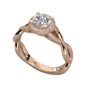 Bague solitaire en or 10 carats avec diamant rond brillant pour femme - Product Image 1