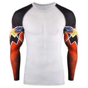 Nuevo Diseño de Camiseta de Manga Larga para Hombre, para MMA, Transpirable, de Secado Rápido, Compresión, para Fitness, Multicolor, con Logotipo Personalizado, de Poliéster - Product Image 5