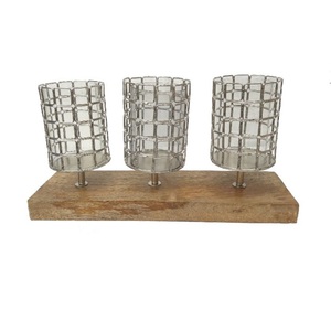 Nouveauté Décoration Extérieure Porte-Bougie Centre de Table Porte-Bougie Finition Nickel Décoration de Noël - Product Image 2