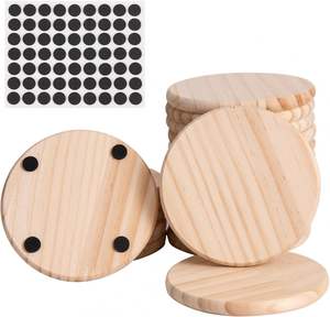 Organic Wooden <b>Coaster</b> Set For Tea And Coffee Table Heat Resistant Natural Wood <b>Drink</b> <b>Coasters</b> For Home Kitchen And Party - Product Image 2