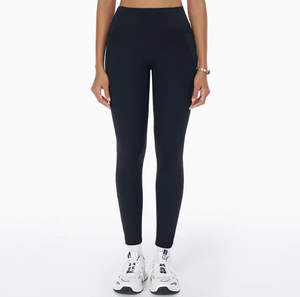 High Quality Lightweight <b>Womens</b> Sport <b>Leggings</b> Solid Color Custom Logo <b>Fleece</b> Knitted Elastic Waist Quick Dry Breathable - Product Image 4