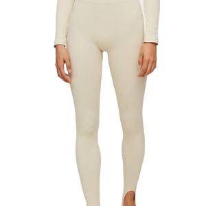 Women's High-Waisted Butt Lift Yoga Sport Leggings Newest Elastic Ribbed Breathable Sweat-Wicking <b>Tight</b> Knitted Leggings - Product Image 1