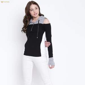 เสื้อฮู้ดดี้โอเวอร์ไซส์สำหรับผู้หญิง สกรีนโลโก้ได้ คุณภาพสูง ผ้าริบ มีกระเป๋าจิงโจ้ สีพื้น สำหรับฤดูหนาว - Product Image 3