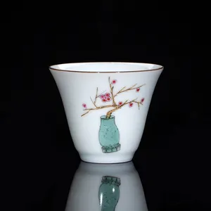 Wholesale Chinese Style White Porcelain CeramicTea Cup Set Handmade Ceramic Tea Cup Set