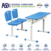 Ensemble de bureau et chaise réglables pour étudiants, mobilier scolaire moderne, structure en acier inoxydable, salle de classe