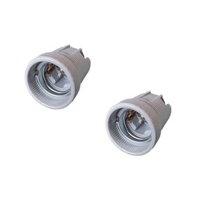 2 pezzi portalampada in ceramica in porcellana E27, portalampada con viti per fili elettrici e gancio in ferro da appendere per- - Product Image 1