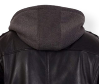 Blouson en cuir véritable de vache pour homme, style motard vintage en toile, col montant, imperméable, coupe-vent, anti-UV, respirant, motif dessin animé