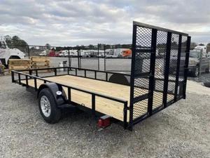 Remorque à plateau plat à 2 essieux, remorque utilitaire en acier avec plancher en bois et panneaux latéraux en maille, charge utile maximale 1001-2000 kg - Product Image 3