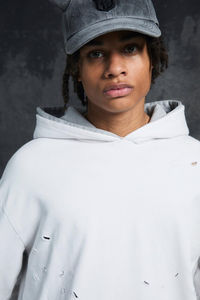 Jersey de Gran Tamaño con Capucha Doble para Hombre, Sudaderas con Capucha Desgastada, Disfraz de Halloween con Estilo, 100% Algodón, Unisex - Product Image 3