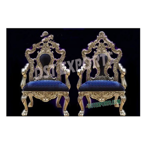 Mariage indien argent Rajwada chaise mariage Designer chaises ensemble mariage musulman mariée marié chaise ensemble - Product Image 1