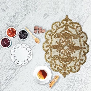 Best Theme Design Glass Beads <b>Placemat</b> Best for Parties and Other Functions Tableware Decorative Design Rounded <b>Placemat</b> Design - Product Image 6