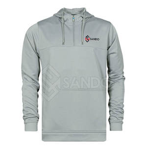 Ropa de calle de alta calidad, venta al por mayor de gran tamaño, sudaderas con capucha de media cremallera, ropa de moda para hombres, sudaderas básicas de mezcla de algodón - Product Image 1