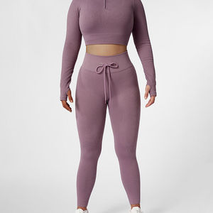 Leggings 100% coton haute performance pour femmes Tissu tricoté extensible doux Logo de taille personnalisable Direct OEM/ODM Usine - Product Image 4