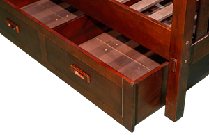 Solid Coffee Brown Beech Wood Single <b>Bed</b> 3 Drawers <b>Space</b>-<b>Saving</b> Multi-Functional Durable Traditional Design for Efficient - Product Image 5