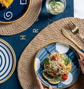 Rattan Cup <b>Coasters</b> Dining Table Mat Heat Resistant Holder Hand <b>Woven</b> Jute Flax Oval Wicker Drink <b>Coaster</b> - Product Image 3