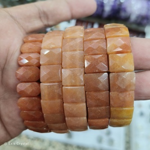 สร้อยข้อมือหลายเหลี่ยมเพชรพลอยทรงวงรีสร้อยข้อมือเพชรทรงวงรีสร้อยข้อมือยืดหยุ่นยืดหยุ่นได้ - Product Image 6