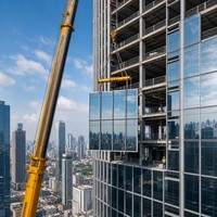 Système de mur-rideau unitaire haut de gamme, panneau de façade en aluminium avec rupture de pont thermique, double vitrage, cadre structurel pour bâtiment