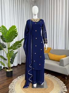 Elegante Salwar Kameez de Diseñador en Rayón Premium con Detalles de Bordado, Secado Rápido, Largo hasta la Rodilla, para Fiestas de Mujeres - Product Image 5