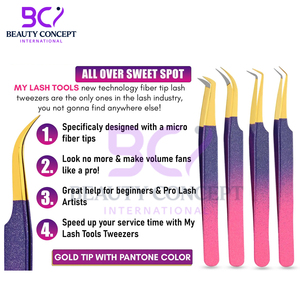 5 Pcs Eyelash Tweezers Set Comfort Grip Tweezers Best Selling Two Color Wholesale Price Coated Tweezers for Lash Extension - Product Image 3