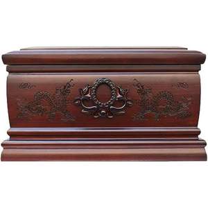 Urnas conmemorativas de cremación grabadas de madera hechas a mano en forma rectangular para cenizas, hombres, mujeres y niños de exportador indio - Product Image 1