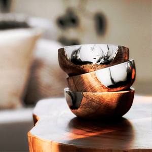 Tazón de pedestal de resina Varios colores Tazón de madera y resina en línea al mejor precio Tamaño de producto personalizado Hecho EN LA India - Product Image 5