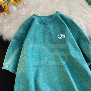 เสื้อยืดผ้าฝ้าย100% สำหรับผู้ชายย้อนยุคซักได้เสื้อยืดผ้าแอซิดแบบมีน้ำหนักเบาใส่สบายสำหรับผู้ชาย - Product Image 5